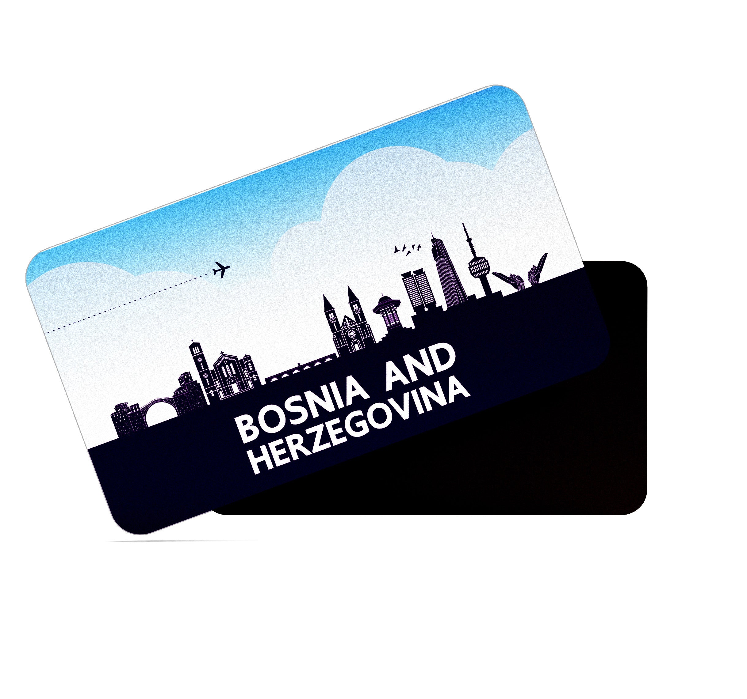 dhcrafts Rectangular Fridge Magnet Purple Bosnia And Herzegovina Design Pack of 1 (8.6cm x 5.4cm)